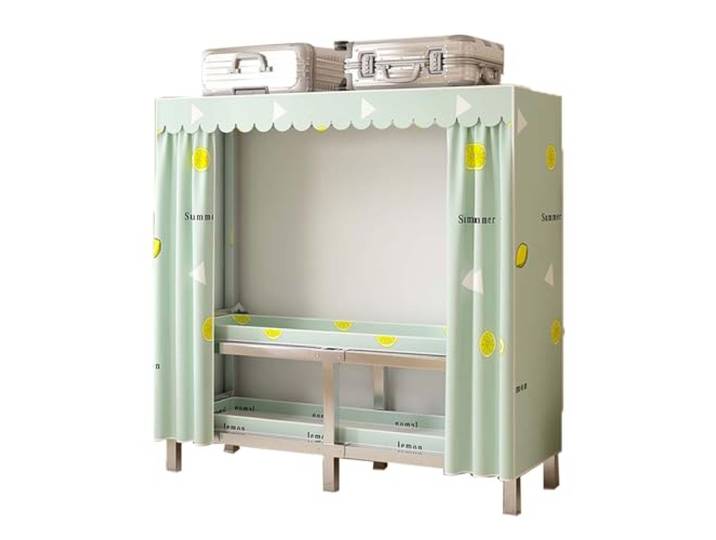 LigedamaiEU Tragbarer Kleiderschrank mit Abdeckung, Kleiderständer aus Stahlrohr, groß Rohrrahmen for stabile Tragfähigkeit; Faltbar(Color 1,105x50x172CM)