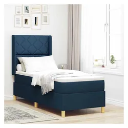 vidaXL, Boxspringbett, Boxspringbett Mit Matratze Stoff Blau (80 x 200 cm)