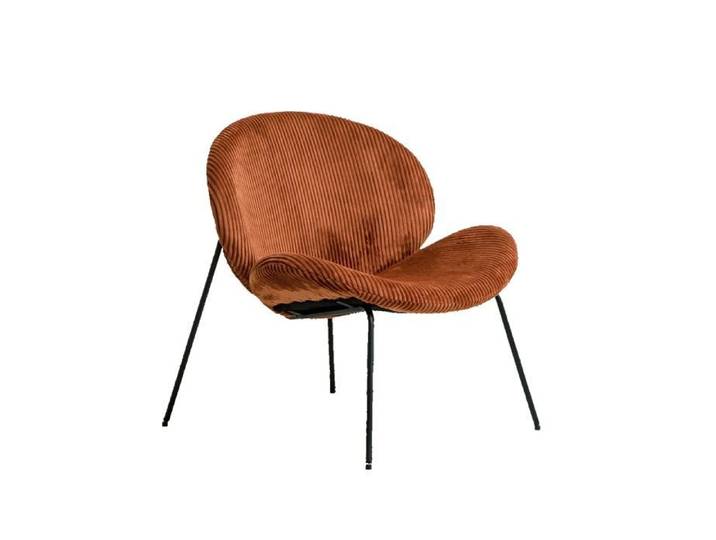 Fauteuil en velours terracotta Dorian