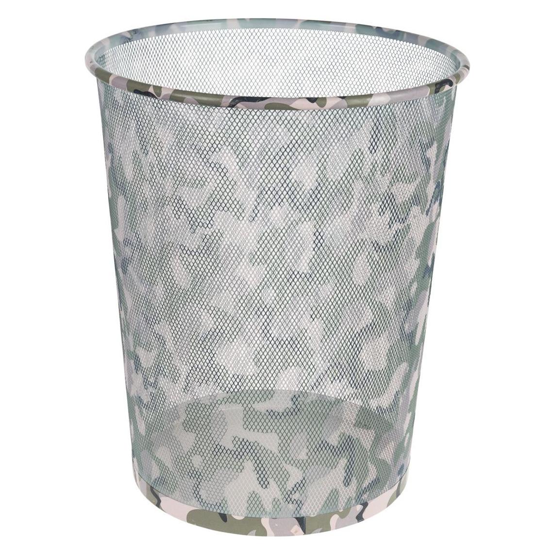 Idena Papierkorb Metall Camouflage,ca. 17,7 Liter (17.70 l) (22691963)