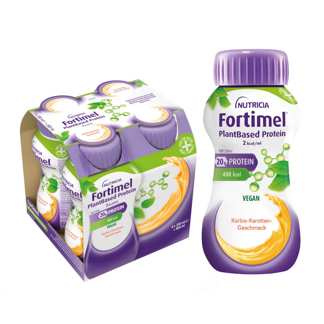 Fortimel PlantBased Protein 2 kcal Kürbis-Karotte 4x200 ml Flüssigkeit