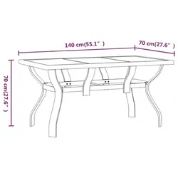 Gartentisch Stahl und Glas| vidaXL : Farbe - Braun