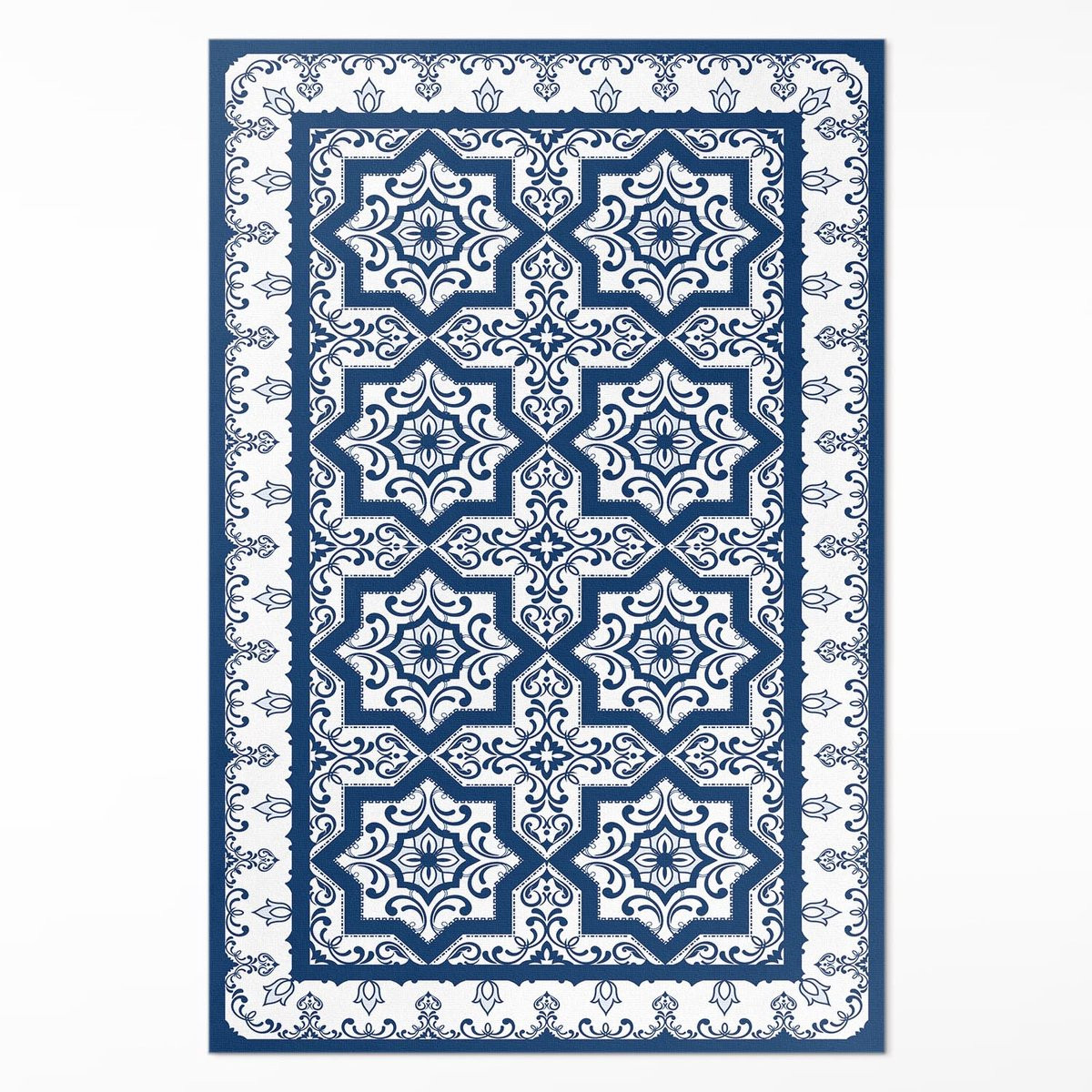 Wallfluent Vinyl Tapijt Portugese Stijl Blauw - 150 x 225 cm