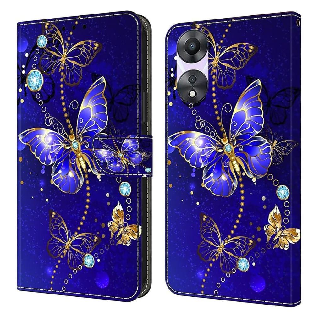 Cover-Discount OPPO A78 5G - 3D-Effekt Hülle Etui Butterfly blau (Oppo A78 5G) (660171404D)