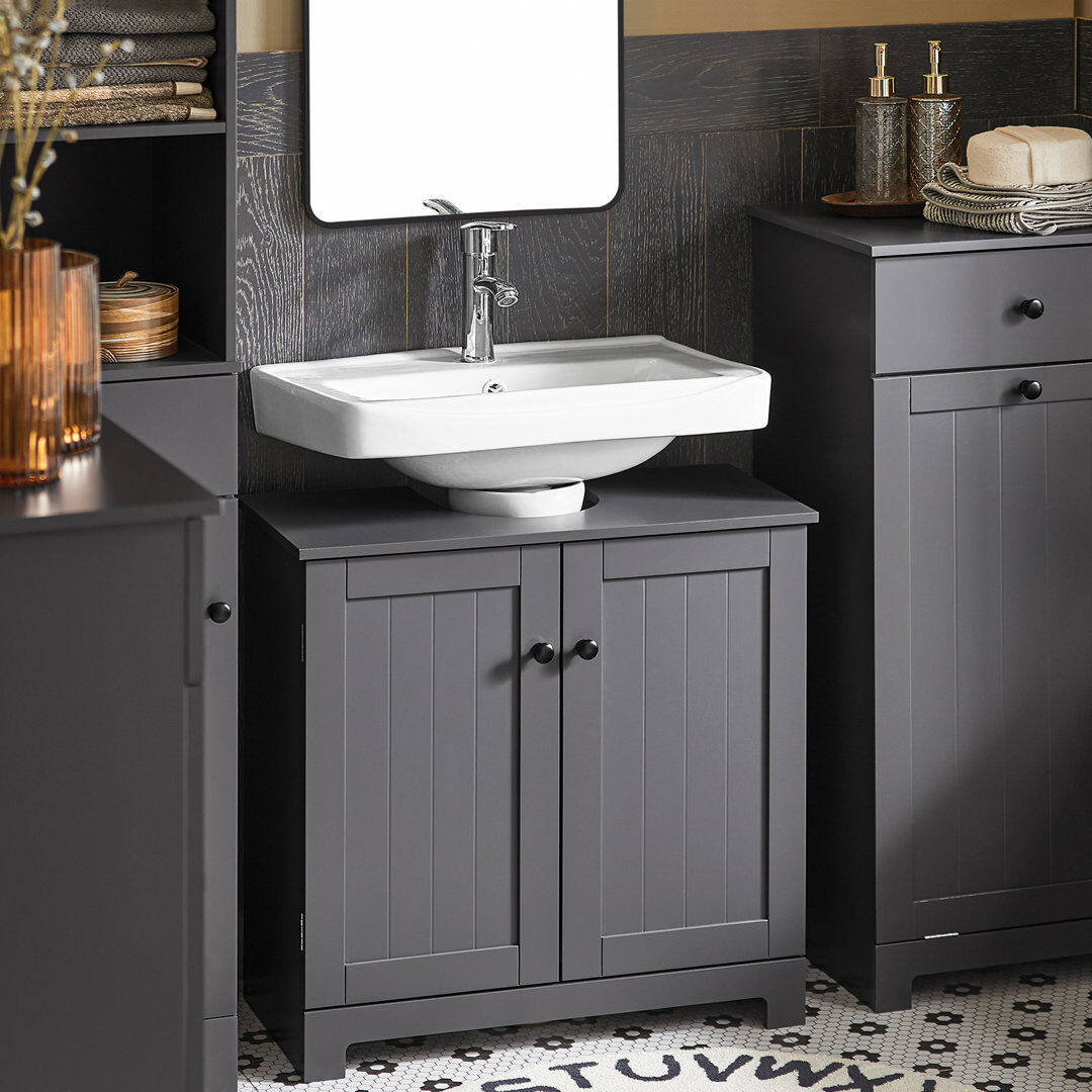 Marlow Home Co. Gershwin 60Cm W x 60Cm H x 30Cm D Free-Standing Back to Wall Toilet Unit Grey 60cm H X 60cm W X 30cm D