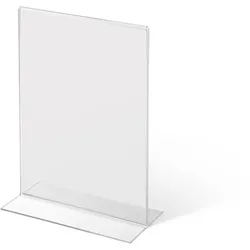 Acrylaufsteller in T-Form DIN A7 hoch
