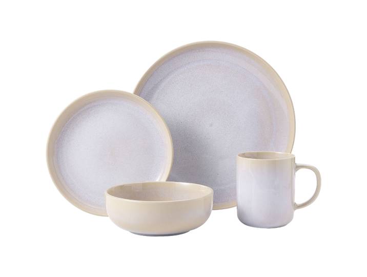 Geschirr-Set Keira kaschmir-grau Stoneware 16 Stk