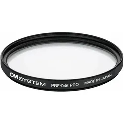 Olympus OM System PRF-D46 PRO MFT Schutz Filter (46 mm, Schutzfilter), Objektivfilter, Schwarz, Transparent