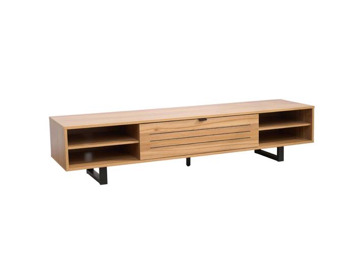 Oviala - Meuble TV effet bois 160cm