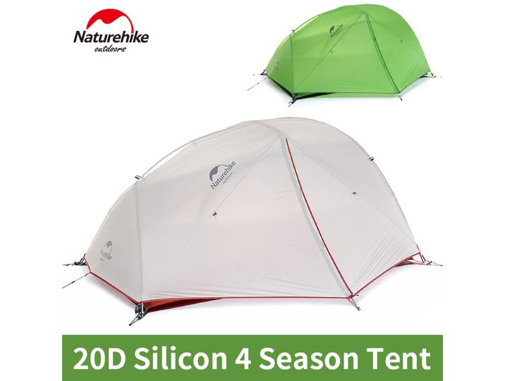 Tente de camping Naturehike Ultralight Star River, nylon 20D, imperméable, 2 personnes, 4 saisons, tente portable pour la randonnée en plein air, le trekking