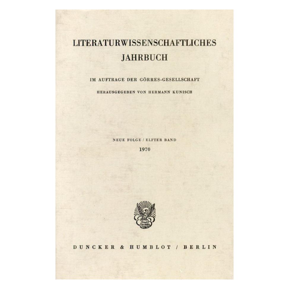 Duncker & Humblot Literaturwissenschaftliches Jahrbuch. (Deutsch, Softcover, Hermann Kunisch) (55342856)