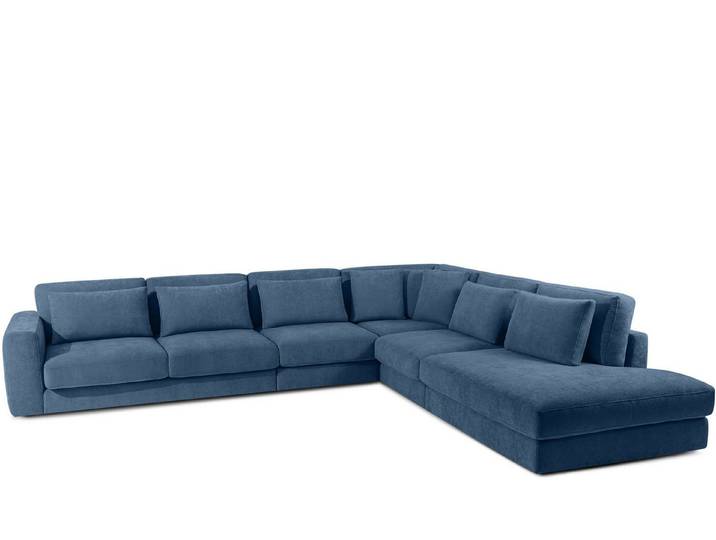 KONSIMO® Ecksofa VERUS edle Verarbeitung und Komfort, luxuriös, Premiumqualität aus EU, Maße: 377x84x116/328 cm, Traditionelles Design und Komfort, handgefertigt, Große Ecksofa in L-Form, Kissen regulieren die Tiefe