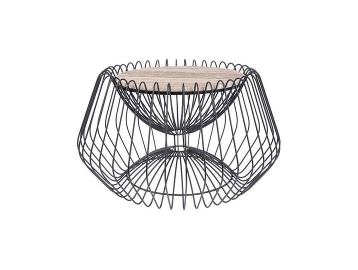 Beistelltisch, Schwarz & Braun, 60x35x60 cm, Stein & Metall, Modern, Kayoom