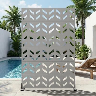 Dovelina Outdoor Privacy Screen Metal Privacy Screen Panel Free Standing