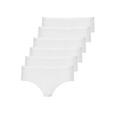 Hipster NINA VON C. "6er Pack Hipster Slipboutique", Damen, Gr. 38, weiß, Obermaterial: 93% Baumwolle CO. 7% Elasthan EL., Unterhosen