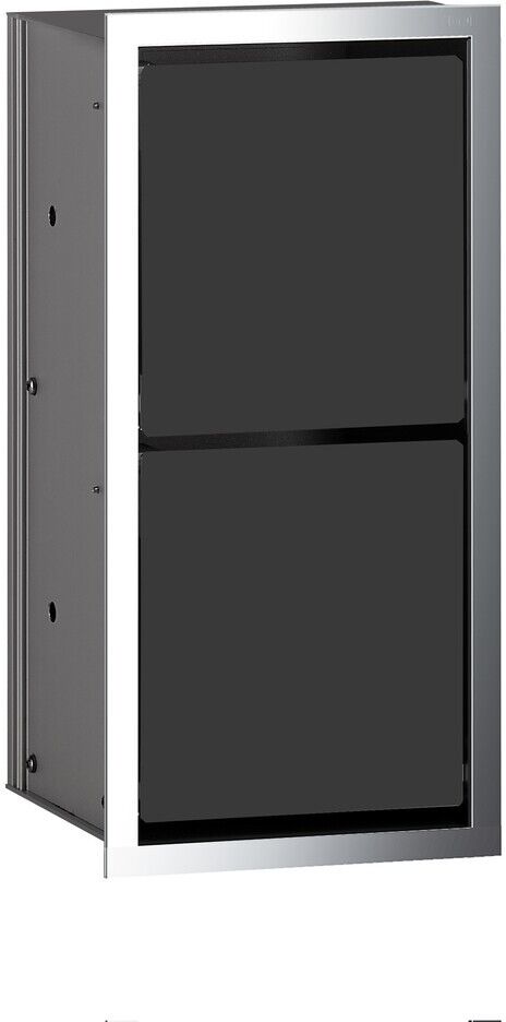 emco WC-Papier-Modul asis, chrom / schwarz Unterputz, 344 mm, ohne Einbaurahmen, 972527921 972527921