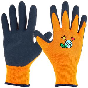 Hase Arbeitshandschuhe Kids 5, 508425, Latex-Beschichtung, orange, 9-12 Jahre, 5 Paar