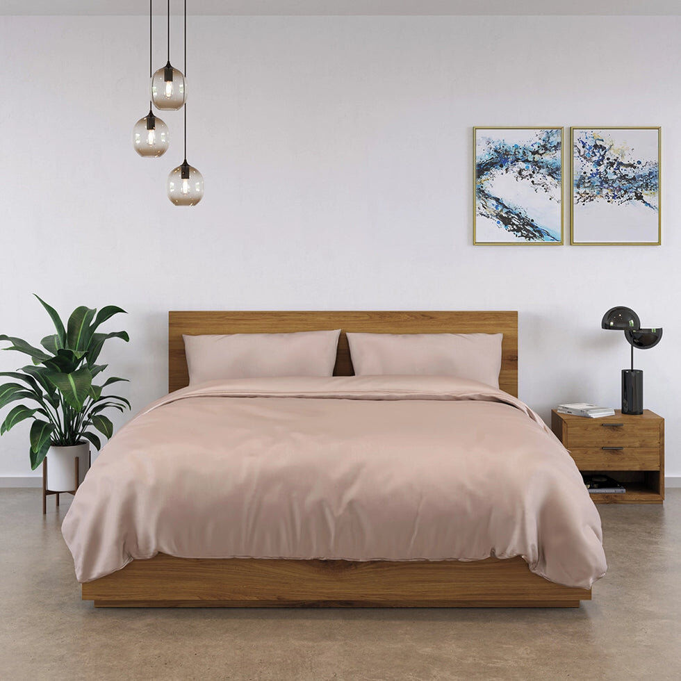 Panda 100% Rayon From Bamboo Sheets Bedding Set Pink Single Duvet Cover + 2 Additional Pieces