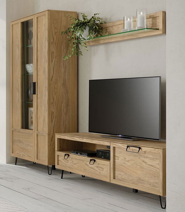 Szynaka Meble Wandmeubel Limbo Woonkamer Set, 3-delig, Eikenhout Artisan, Gedeeltelijk Massief