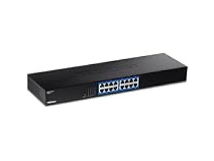 TRENDnet, TEG-S17, Commutateur Gigabit 16 Ports, 16 Ports Gigabit RJ-45, capacité de Commutation 32 Gbit/s, Conception sans Ventilateur, boîtier métallique, Alimentation Interne, Noir