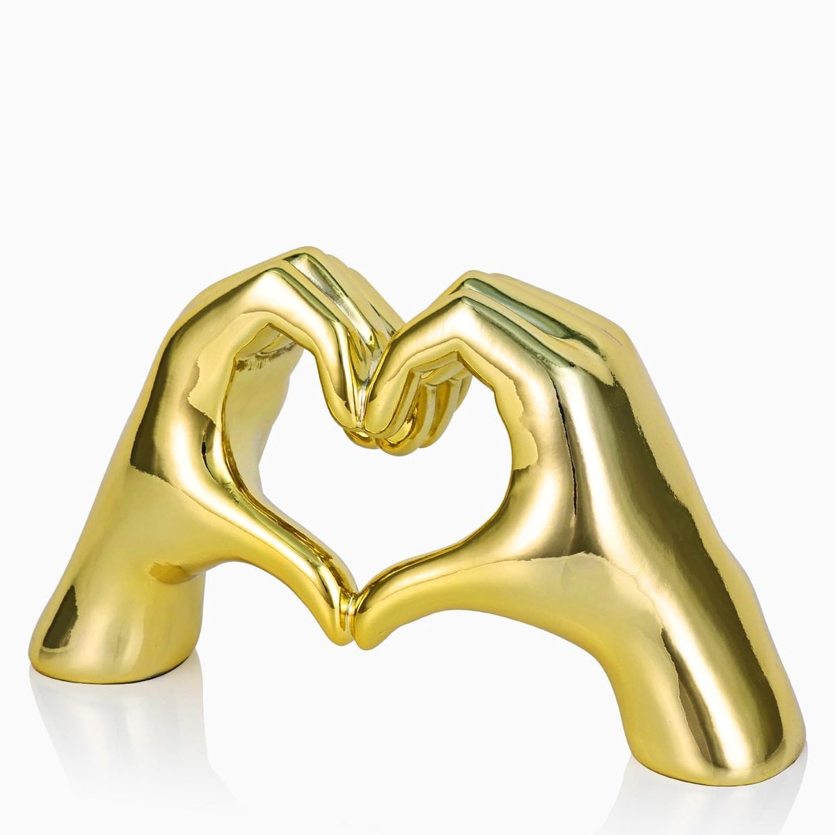 Hart en Hand Sculptuur in Goudkleurige Boho-stijl voor Woondecoratie