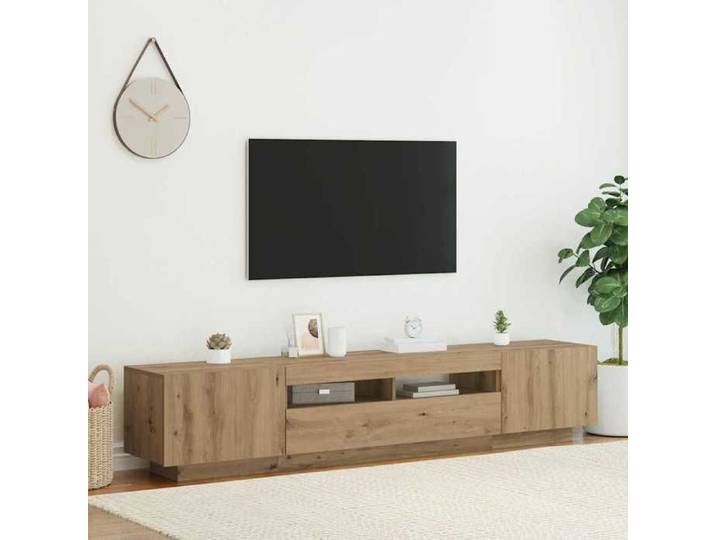 Meuble TV avec lumières LED chêne artisanal bois d'ingénierie support TV buffet de télévision meuble multimédia 3329166