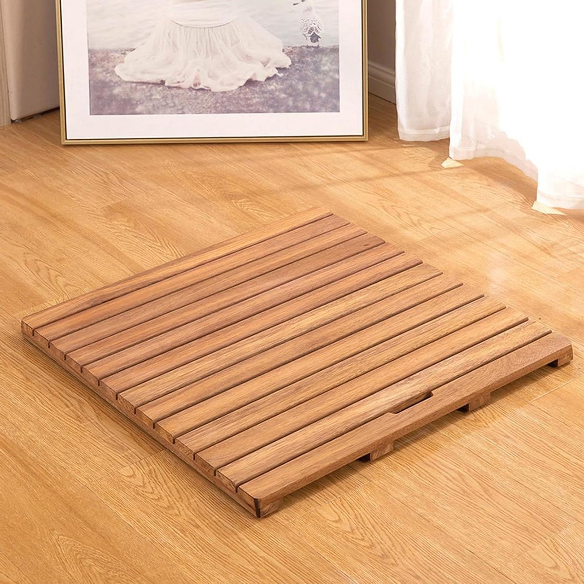 Bamboe badmat met antislipbodem voor badkamer decoratie