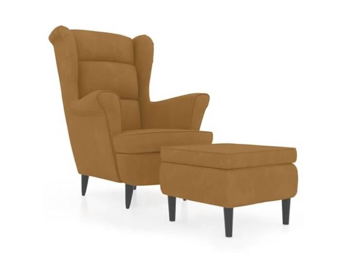 Heofavd Ohrensessel mit Hocker Samt Braun Relaxsessel Polstersessel