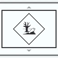 HB-Druck Schild Kenn­zeichen Umwelt­gefähr­dend Symbol Fisch Wasser Baum A6 Rückseite selbstklebend