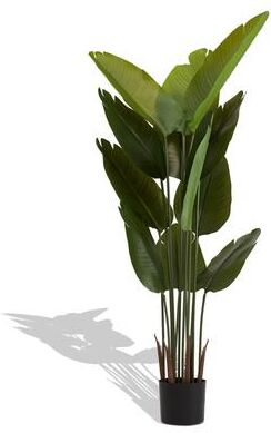 DEVERA 2-Pack 5.2ft Tall Faux Tropical Palm Trees,Artificial Bird of Paradise Plant