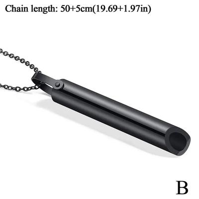 Stainless Steel Mindful Breathing Necklace black