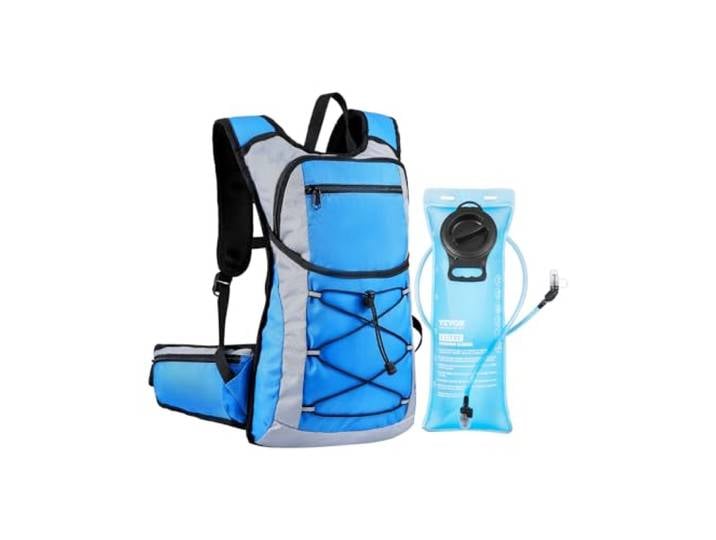VEVOR Sac à dos d'hydratation 15 L\, sac à dos d'eau isolé avec poche à eau en TPU 3 L\, sac à dos de randonnée avec rangement pour homme et femme\, pour randonnée\, course à pied\, cyclisme\, camping\, bleu
