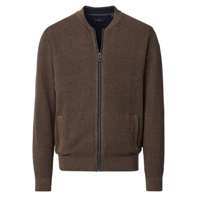 Strickjacke CASAMODA "CASAMODA Strickjacke uni", Herren, Gr. XL, braun (hellbraun), 100% Baumwolle, Strickjacken Strickjacke