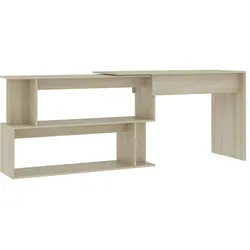 Helloshop26 - Eckschreibtisch Computerarbeitsplatz Computerarbeitsplatz Sonoma-Eiche 200 x 50 x 76 cm Holzwerkstoff braun 02_0023680