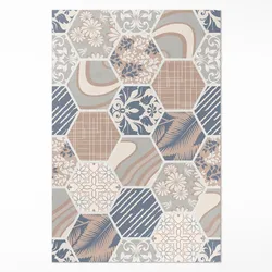 TEPPICH 150x225 cm Hawaiianische Hexagone Boho Kacheln