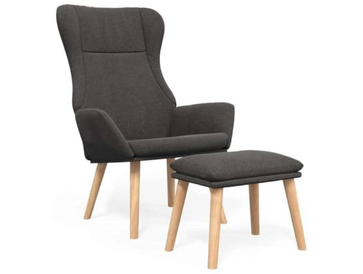 Makastle Relaxsessel mit Hocker Dunkelgrau Stoff