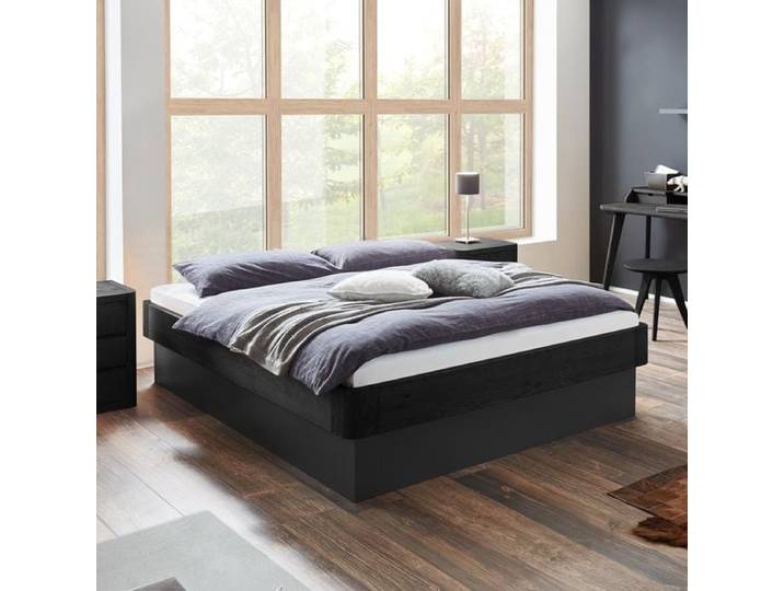 Bett Otavalo Komfort Eiche Massivholz ohne Kopfteil mit Bettkasten 180x200cm modern,