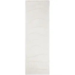 WOLLTEPPICH CARVE, abstrakt, Weiß, 80 x 300 cm
