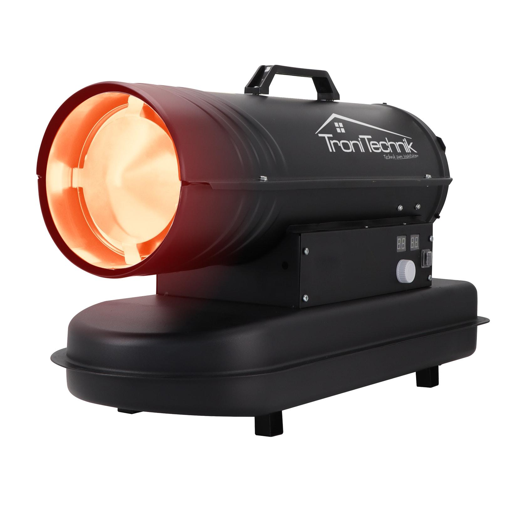 TroniTechnik® Heizkanone Dieselheizgebläse Dieselheizer 20kW Diesel Heißluftgenerator,Heizgerät Heizer,19l Tank,Tragegriff