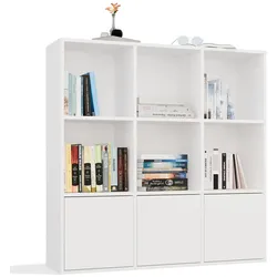 REGAL MALAX 3x3 H WEISS MIT 3 TÜREN FACHREGAL 110x110 CM TIP-ON