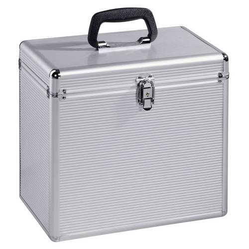 Hama 00181435 LP-Koffer 50, Alu-Look, Silber