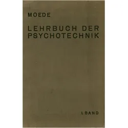 Lehrbuch der Psychotechnik, Fachbücher von Moede Moede