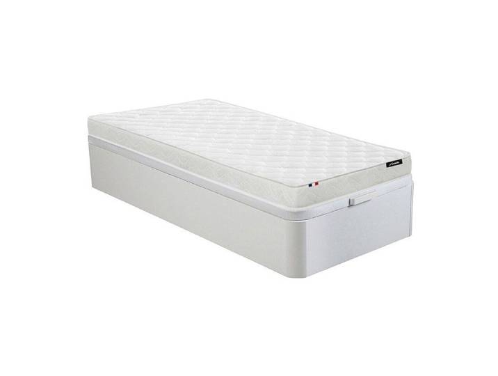 Ensemble 90 x 190 cm sommier coffre blanc + matelas mousse ép.15cm - ZEUS de YSMÉE