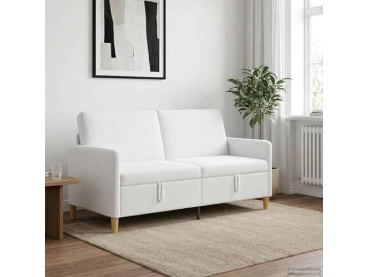 KGHERMDF Sofa mit Stauraum Weiß 172x78x87 cm Polyester Abnehmbare Bezüge, Schaum-Faser-Kissen, Metall-Holz-Rahmen, braune Kunststoffbeine