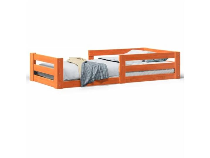 PUGYNBK Bett ohne Matratze, massives Kiefernholz, 80 x 200 cm Lattenrost, atmungsaktive Unterstützung, rustikale Struktur, für Schlafzimmer