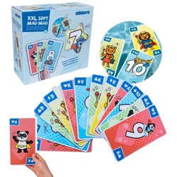 alldoro XXL Soft-Mau-Mau – 32 wasserfeste Schaumstoffkarten für Bad, Pool und Tisch ab 3 Jahren