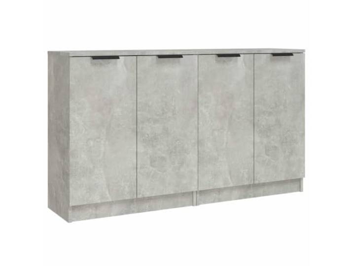 GHVBNMF Sideboard 2er Set Betongrau 60x30x70 cm Holzwerkstoff Kommode Vielseitige Anrichten mit reichlich Stauraum für Wohnzimmer und Flur, pflegeleichte Oberfläche in moderner Betonoptik.