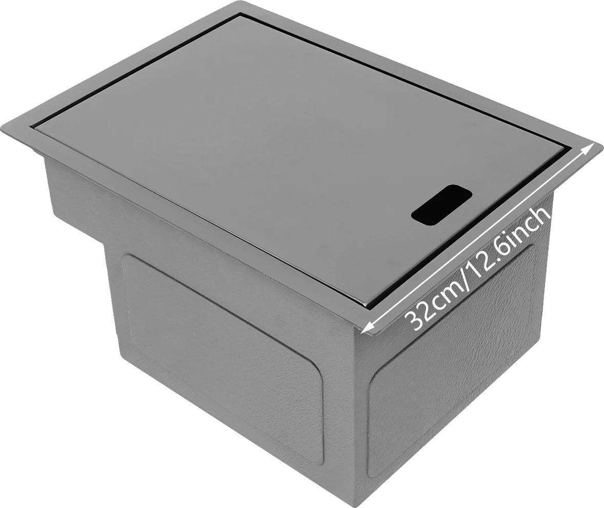 Edelstahlspüle, Einzelbecken, vielseitige Installationsmöglichkeiten, Dunkelgrau