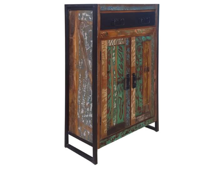 SIT Möbel BALI Highboard Recyceltes Altholz/schwarzen Altmetall
