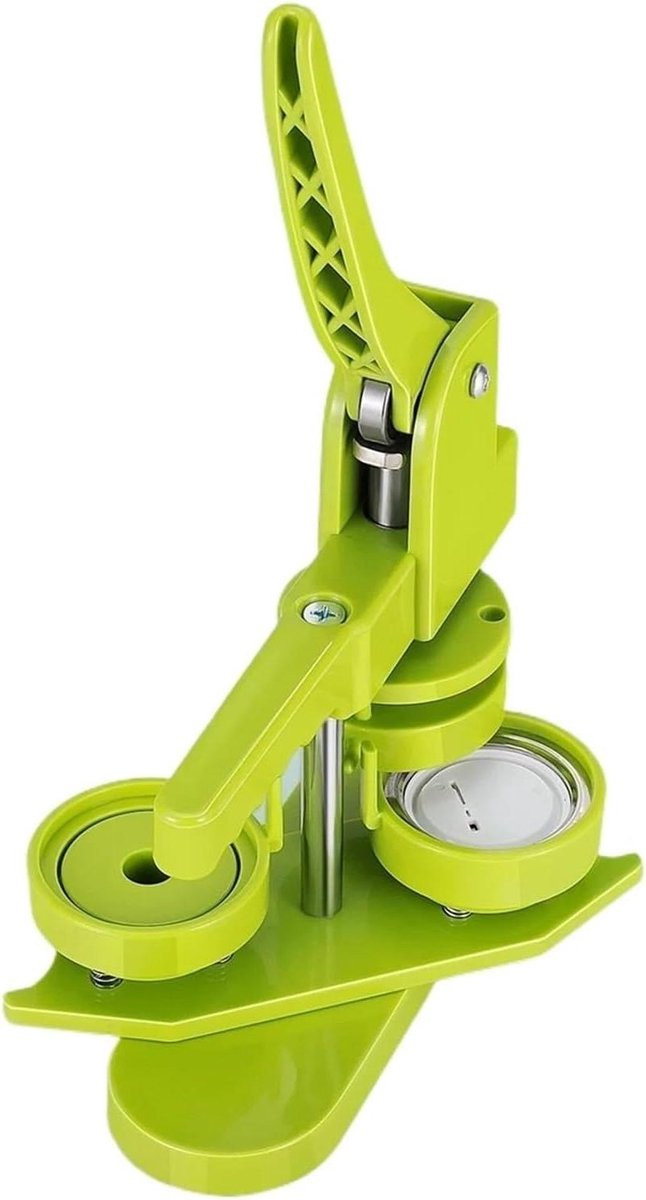 Knop Maker Machine Badge Persmachine met Cirkel Snijder - Groen - B/D/H: 25 x 7 x 38 cm